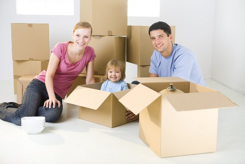 Office relocation planning in Wood Green with moving boxes and workspace preparation