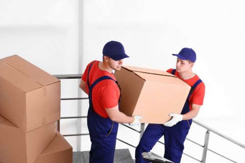 Office removals in Woodgreen planning with desks and moving boxes