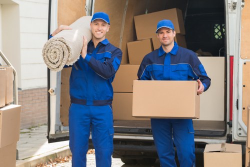 Moving truck in Woodgreen ready for loading at a residential property
