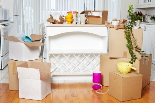 Flat move planning for a Wood Green apartment with boxes and furniture