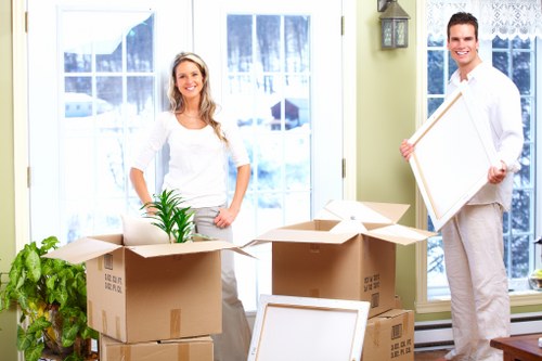 A moving team handling business relocation logistics in Wood Green